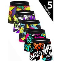 5 Pieces Of Men'S Long Boxer Briefs Soft Comfortable Skin-Friendly Men'S Underwear Explosive Colorful Personality Men'S Pants