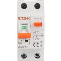 ETEK Low Voltage A Type 30mA 2P Residual Current Circuit Breaker MCB 230V Overload Short Current Leakage Protection RCBO EKL13