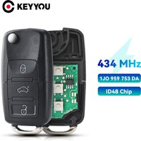 KEYYOU Remote Car Key 434Mhz ID48 Chip For Volkswagen For VW Beetle Bora Passat Golf Seat Skoda 1J0959753DA HLO 1J0 959 753 DA
