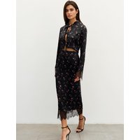 Printed Tractsuits For Women Fashion 2 Pieces Sexy Club Lace Up Full Sleeves Slash Neck Slim (Tops+ Skirt) Female Suits Sets