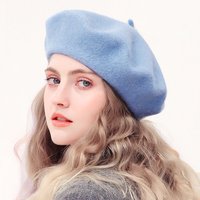 Béret en laine chapeaux femmes hiver chapeau français filles couleur unie mode automne hiver béret chapeau pour femmes chaud feutre bérets de rue