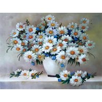 Petite marguerite fleurs point de croix bricolage broderie salon chambre peinture décorative 11CT 9CT tissu imprimé couture Pack