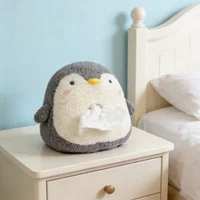 Portable Car Tissue Storage Bag Plush Animals Napkin Holder Seat Back Armrest Box Tissue Box Auto Daily Use Supplies Accessory