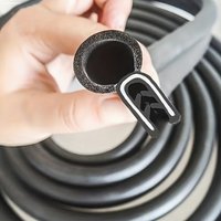 Universal U-Type Car Door Rubber Seal Strip Side Bubble Weatherstrip, Soundproof Anti-Collision Door Edge Protector