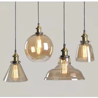Nordic Retro Style Glass Pendant Lamp Resturant Bar Personality Commercial Lights Home Decoration Living Room Kitchen Chandelier