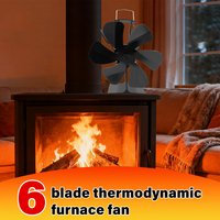 Mini 6 Blades Fireplace Fan Heat Powered Stove Fan Wood Log Burner Eco Quiet Hot Air Fan Heater Home Efficient Heat Distribute