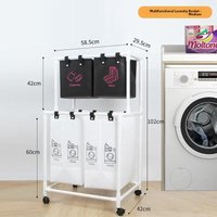 Mobile Multi-layer Laundry Hamper Dirty Clothes Basket Underwear Sorting Storage Rack for Bathroom Home Organization