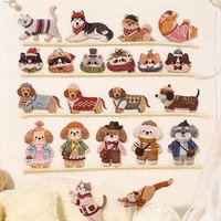 30sheets/Pack Meow & Woof Wardrobe Series Hard Card Sticker Pack Cute Pet DIY Decor For Journal Scrapbook & Phone Case