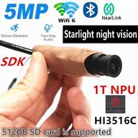 5MP Wifi Starlight Level Camera Mini Wifi 6 HI3516C Low Light Level Lens Module miniaturization support 512G SD Card P2P 1T CPU