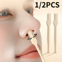 1/2pcs Manual Nose Hair Trimmer Set. 360° Rotating Trimmer, Double-Sided Blade, Easy to Clean, Made of Plastic Material