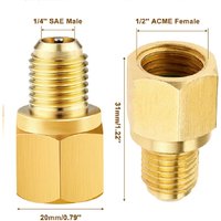 1PC R1234YF Vakuumpumpe Kältemitteltank auf R12 Fitting Adapter 1/2'' Buchse auf 1/4'' SAE Stecker Flare Adapter Klimaanlage
