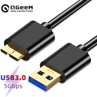 QGeeM USB 3.0 Micro B Kabel 5Gbps Typ A zu Micro B Kabel für externe mobile Festplatte HDD SSD Case MacBook Toshiba Canvio Samsung Laptops Computuer USB HDD USB Typ C Micro B Kabel Schnelle