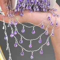0.5/1/2m Water Droplet Crystal Tassel Chain Zircon Multiple Style Handmade Chain DIY Necklace Jewelry Clothing Accessories