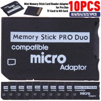 10-1pcs For Pro Duo TF To MS Card Memory Stick Adapter Plug and Play Mini Memory Stick Adapter Replacement Parts Accessories