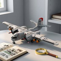 MOC-143540 1:35 Scale Model Building Blocks Military Series S-2 Tracker Technology DIY Assembly Patrol Aircraft Toys Kids Gifts