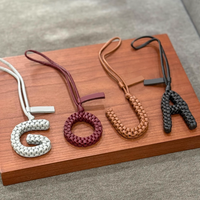 Woven Leather Letter Bag Charm For Women Bags Fashion Hand-woven Leather High-end Pendant Ornament Decoration Bag Accessories