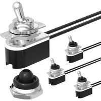 4PCS Waterproof Toggle Switch 12V SPST 2 Pin On Off Heavy Duty DC 12V 10A Electrical Switch with 6 inch Wire Leads for Marine