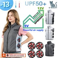 G-MACHT 6500 RPM 12V/5V USB 2/4 Fans Cooling Vest Air Conditioned Clothes Men Women Outdoor Work Fishing Body Cooling Jacket