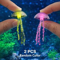 Luminous Simulation Jellyfish 2Pcs Random Color Floating Aquarium Decor Underwater Landscape Fish Tank Ornament