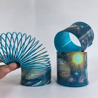 1/3/6pcs Blue Planet Rainbow Spring Toy, stretchable & stackable. Ideal gift & carnival prize.