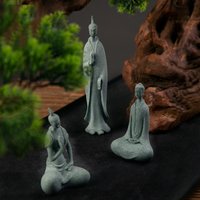 Mini Buddhist Monks Figurines Garden Buddha Zen Statue Tibetan Buddha Figurines Garden Ornament Meditation Aquarium Decoration