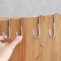 1Pcs Stainless Steel S-Shaped Hook-Wall-Mounted Without Drilling,for Kitchen,Bathroom,Cabinet Doors.can hang clothes,towels Etc