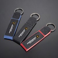 Leather Car Keychain Keyring For Lamborghini Urus Huracan Aventador Premium Fenomeno Key Rings Anti-loss Protector Accessories