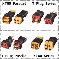 XT60 T Plug Parallel/Series Adapter Connectors 2 Male to 1 Female/1Male to 2Female Parallel Connector for RC Lipo Battery ESC