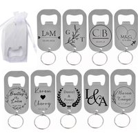 Personalized Engraved Stainless Steel Bottle Opener Keychain Custom Heartfelt Memorial College Bottle Openers Keyring 10/50/60pc