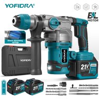 YOFIDRA 3500W Bürstenloser Elektro-Schlagbohrer 26MM Multifunktions-Schraubendreher Rotationsbohrwerkzeug für Makita-Akku