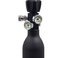 HP Compressed Air CO2 Cylinder Bottle DIN Valve Fill Station Adapter 4500psi/300bar Dual Gauge, Charging, Refill, M18*1.5, 5/8