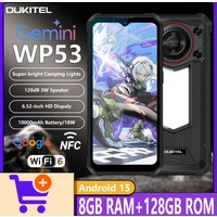 Oukitel WP53 Rugged Phone 6.52" HD Camping Light 128dB Speaker 13MP Main Camera Android 15 24G(8+16)+128GB 11000mAh Cellphone