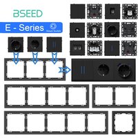 BSEED Button Reset Switch Module USB Phone Charge Socket Parts Wall Light Switch Key Insert Plastic Frame Combination E Series