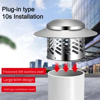 80-220mm 304 Stainless Steel Rainproof Cap Chimney Windproof Rainproof Cover Vent Stainless Steel Vent Cap Ventilation Ducts