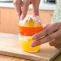 Lemon Juicer with Lid Plastic Manual Lemon Juicer Orange Cup Press Citrus Juicer with Spout Fruit Tool