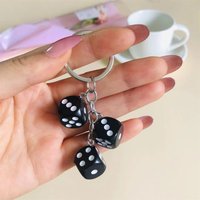 Cute 3D Dice Keychain Gaming Rolling Craps Cubes Souvenir Gifts Pendant Car Key Chains for Women Men Handbag DIY Accessories