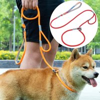 Dog Leash P Chain Dogs Leash Adjustable Dogs Chain Double Handle Leashes for Dog Walking Puppy P Chain Leashes 1.4M Pet Supplies