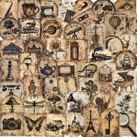 50PCS Vintage World PET Sticky Sticker Aesthetic Decoration Scrapbooking DIY Stationery Supplies