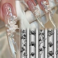 A nail art mold made of magnolia flowers, floral patterns, three-dimensional carvings, transparent silicone mold