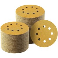 50 Pieces of 5-Inch 8-Hole Gold-Backed Abrasive Sandpaper Discs, Dust-Proof and Anti-Clogging High-Quality Sanding Discs, Available in Grits 40/60/80/100/120/150/180/240/320/400, Specialized Sandpaper