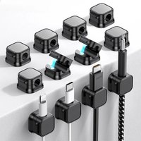 3/6PCS Magnetic Cable Clips Cable Smooth Adjustable Cord Holder Under Desk Cable Management Wire Keeper Cable Organizer