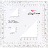 5x5'' Military MGRS Coordinate Scale Map Reading and Land Navigation Topographical Map Scale Protractor 3 Kinds of Scale