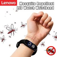 Lenovo New Ultrasonic Mosquito Repellent Bracelet Smart Watch LED Display Colorful Gradient Light Touch Screen for Kids Outdoor