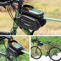 AliExpress NONE Bike Top Tube Bag Hard Exterior with Bike Phone Holder Bag Touchscreen Compatible Headphone Jack Large Capacity Rainproof Riding