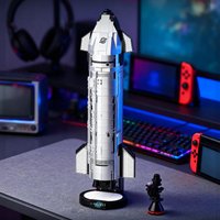 Galaxy Explorer Rocket Building Blocks Space Shuttle Model with Launch Pad Light Up Engine STEM Toy Gift for Adults Kids