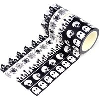 NEW 1PC 10M Deco Halloween Ghosts Skull Spider Web BW Washi Tape Set for Scrapbooking Journaling Masking Tape Cute Stationery