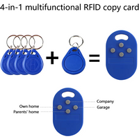 1pcs/3pcs Lot RFID Multiple Keyfob 4 in 1 125khz T5577 EM Writable IC 13.56Mhz M1k S50 UID Changeable CUID Complex Keychain Tag
