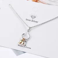SAIYE S925 Sterling Silver Women's Fishhook Three Fish Bite Hook Pendant Necklace (40cm + 3.5cm) Luxury Jewelry