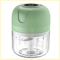 Mini Electric Garlic Press Wireless Portable Garlic Mincer Vegetable Chili Grinder Baby Food Blender Wireless、USB Rechargeable