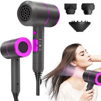VoluVibe Professioneller Ionen-Haartrockner, leistungsstarker, schnell trocknender, geräuscharmer Föhn mit 2 Konzentratordüsen und 1 Diffusoraufsatz